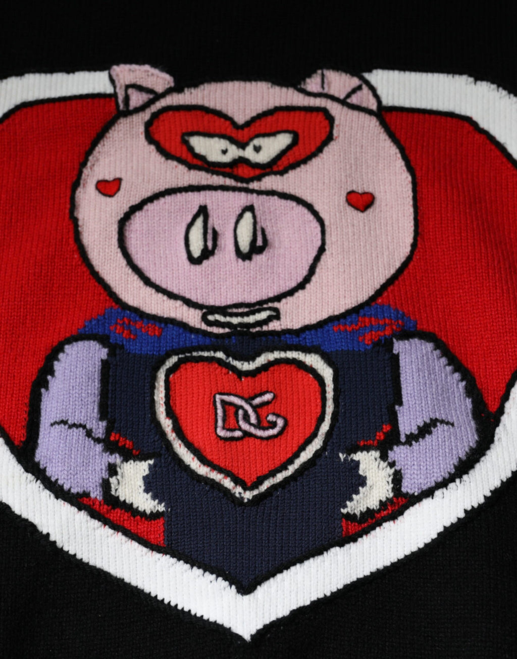 Dolce & Gabbana Schwarzer Kaschmir-Pullover Schwein des Jahres