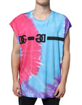 Dolce & Gabbana Multicolor Tie Dye Cotton Sleeveless T-Shirt
