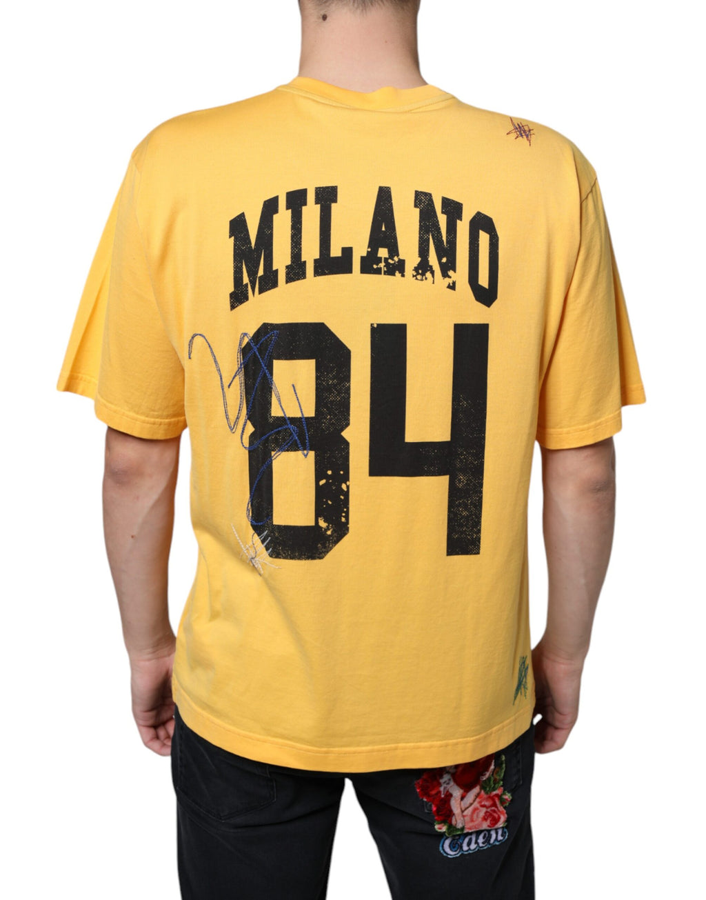 Dolce & Gabbana Yellow Secret Garden Floral Cotton Crew Neck T-Shirt