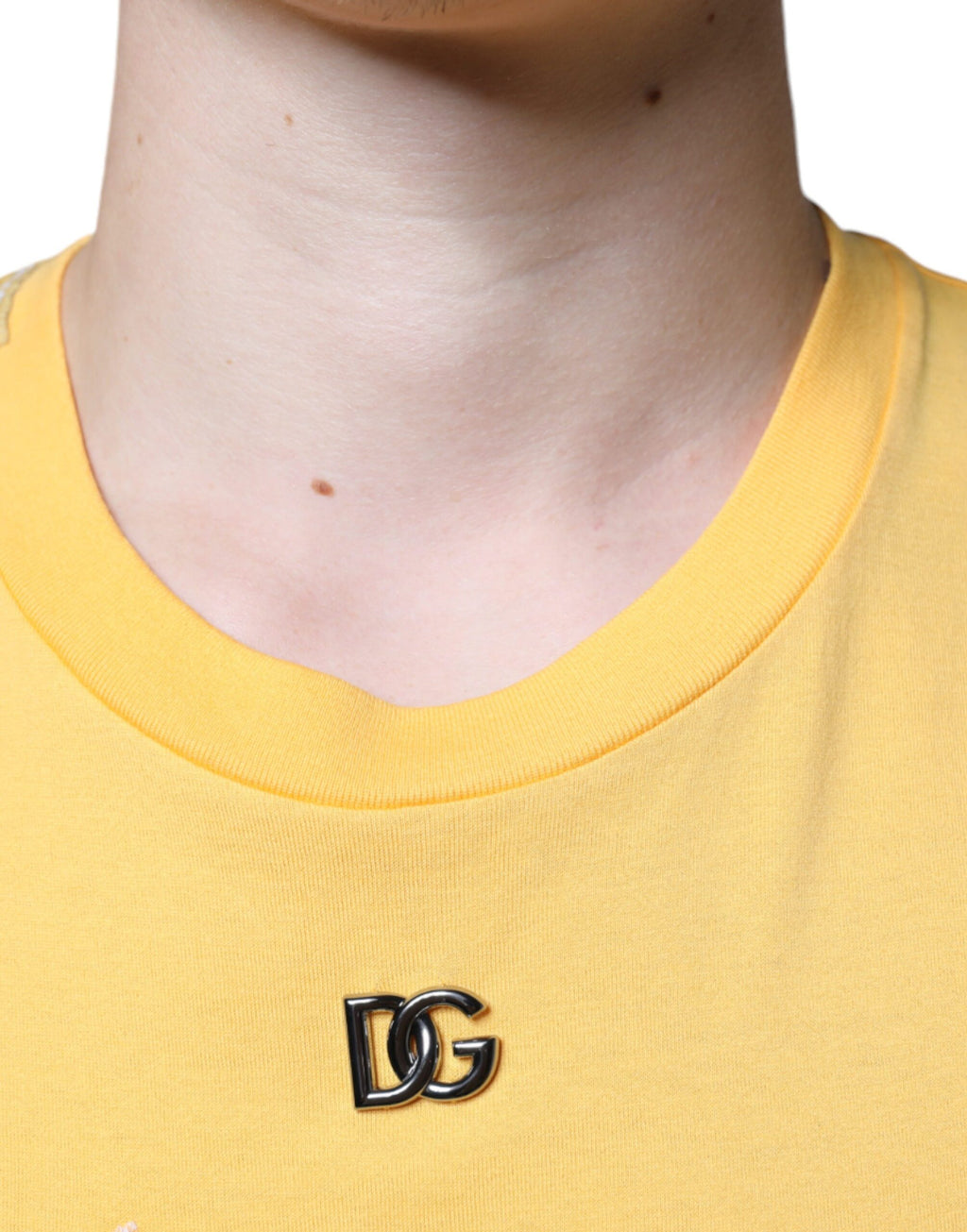 Dolce & Gabbana Yellow Secret Garden Floral Cotton Crew Neck T-Shirt