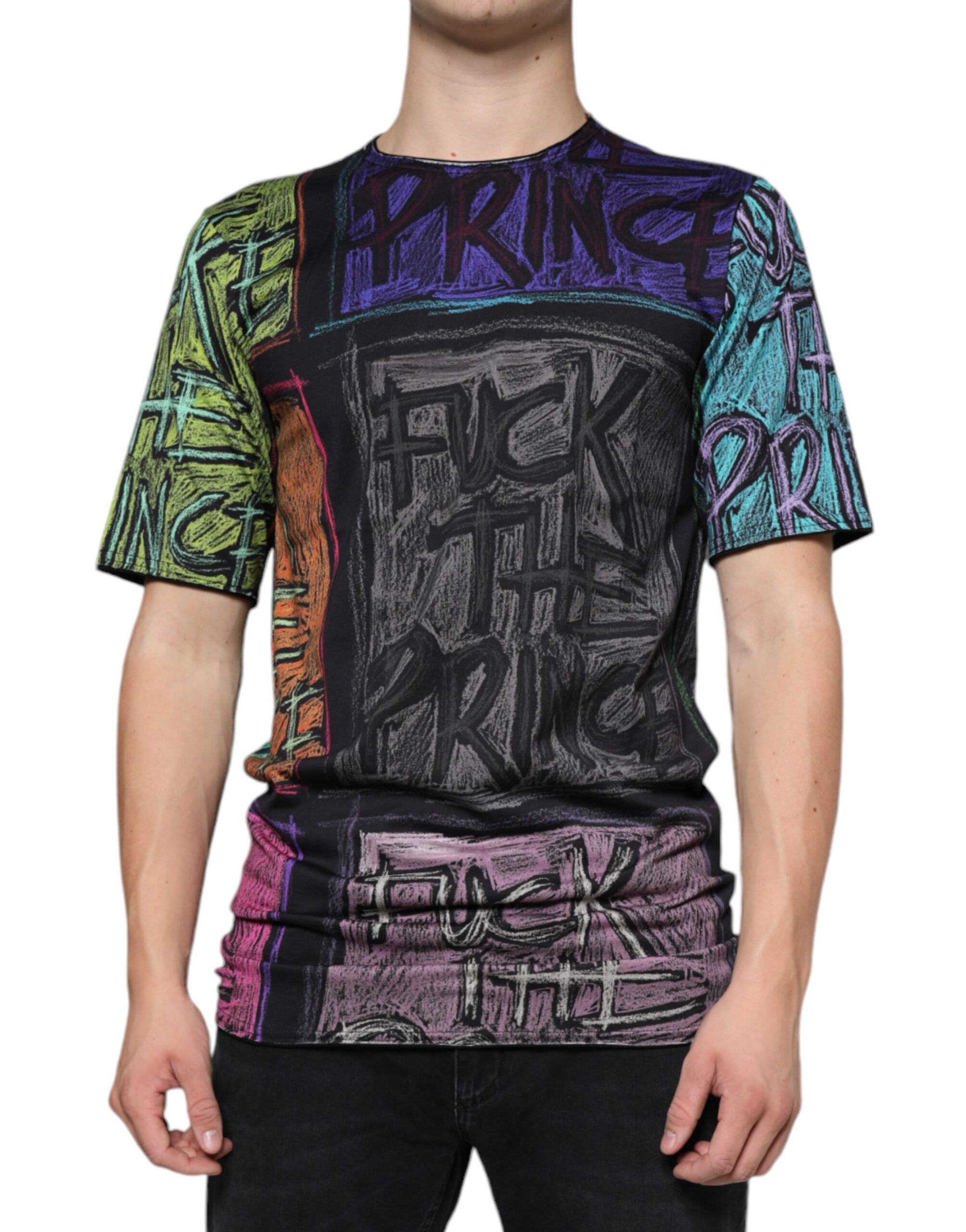 Dolce & Gabbana Multicolor Cotton T-Shirt with Graphic Print