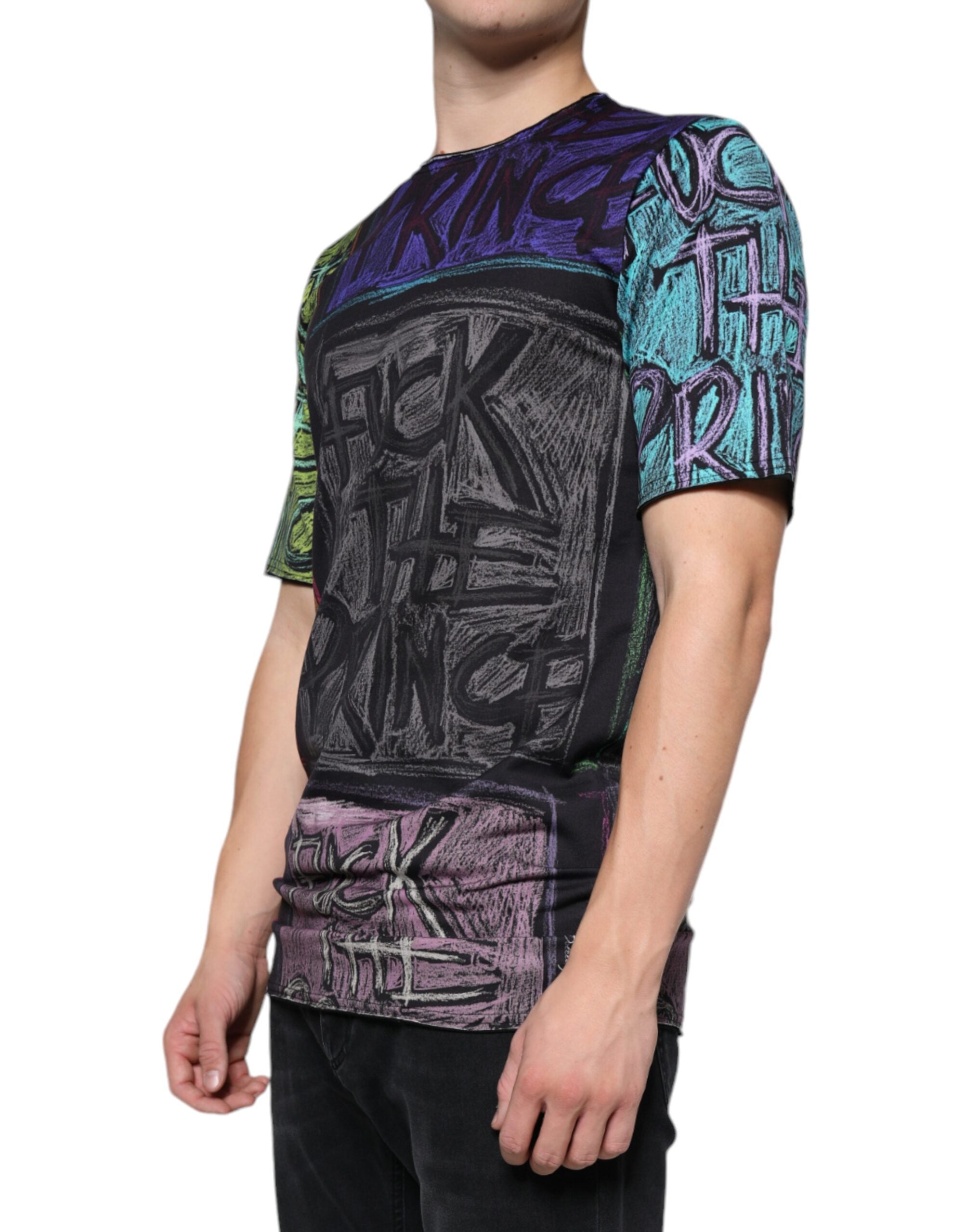 Dolce & Gabbana Multicolor Cotton T-Shirt with Graphic Print