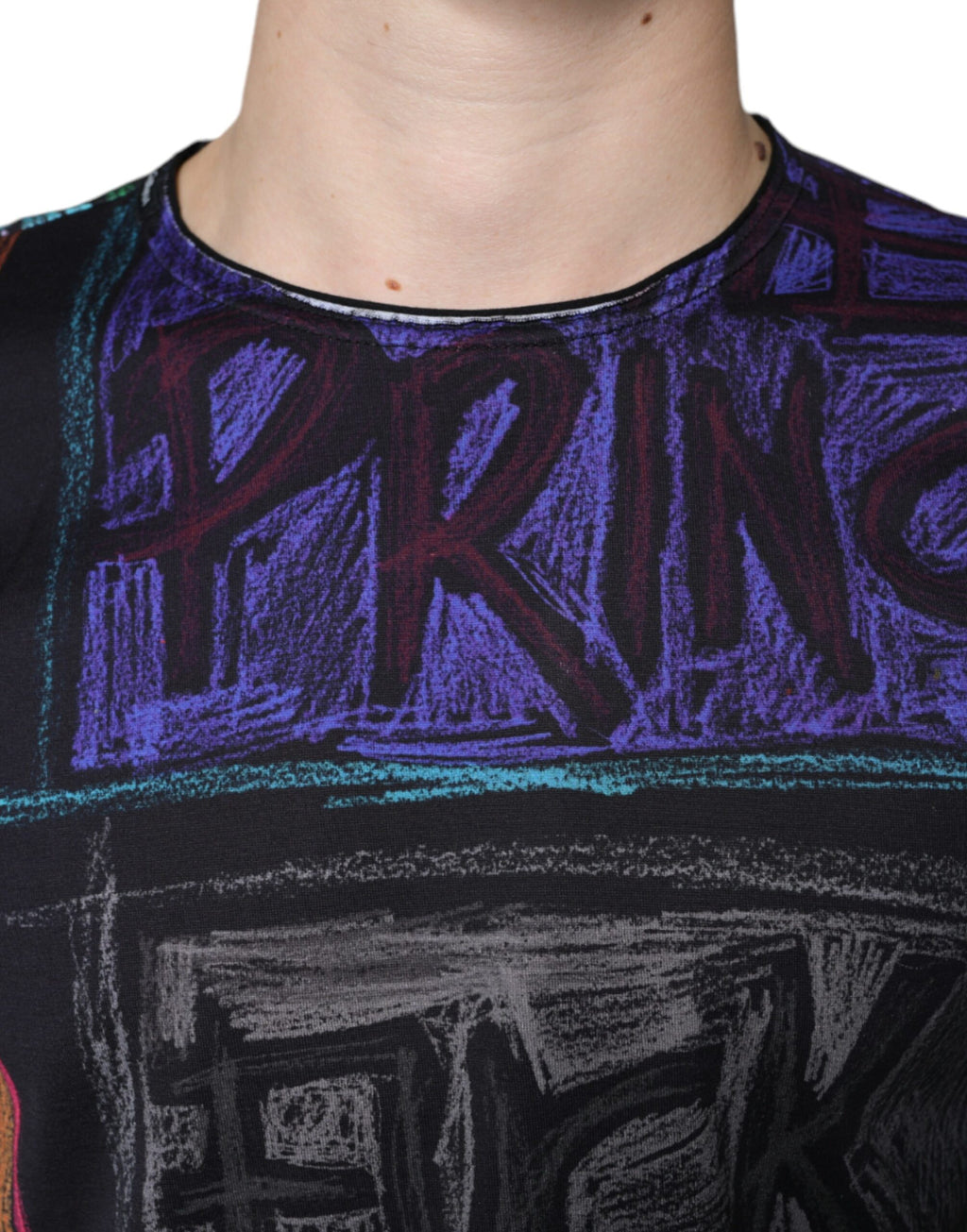 Dolce & Gabbana Multicolor Cotton T-Shirt with Graphic Print