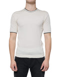 Dolce & Gabbana White Cashmere Short-Sleeve T-Shirt