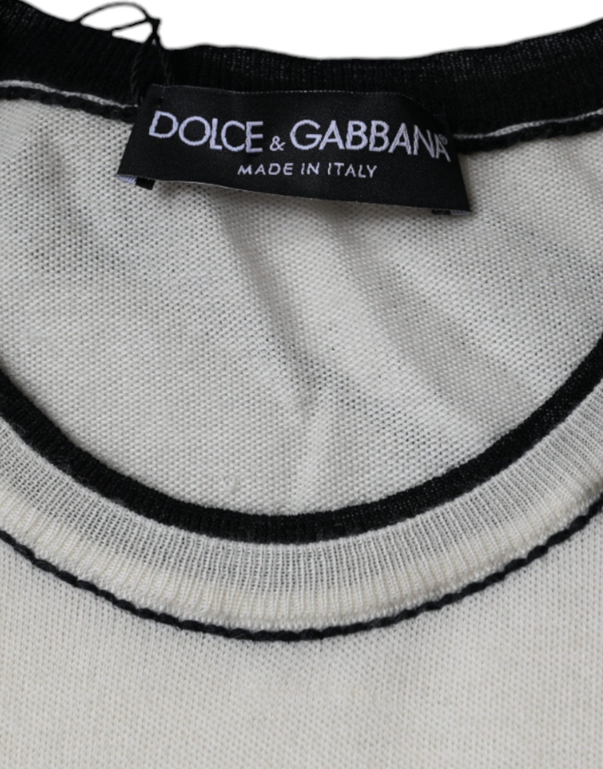 Dolce & Gabbana White Cashmere Short-Sleeve T-Shirt