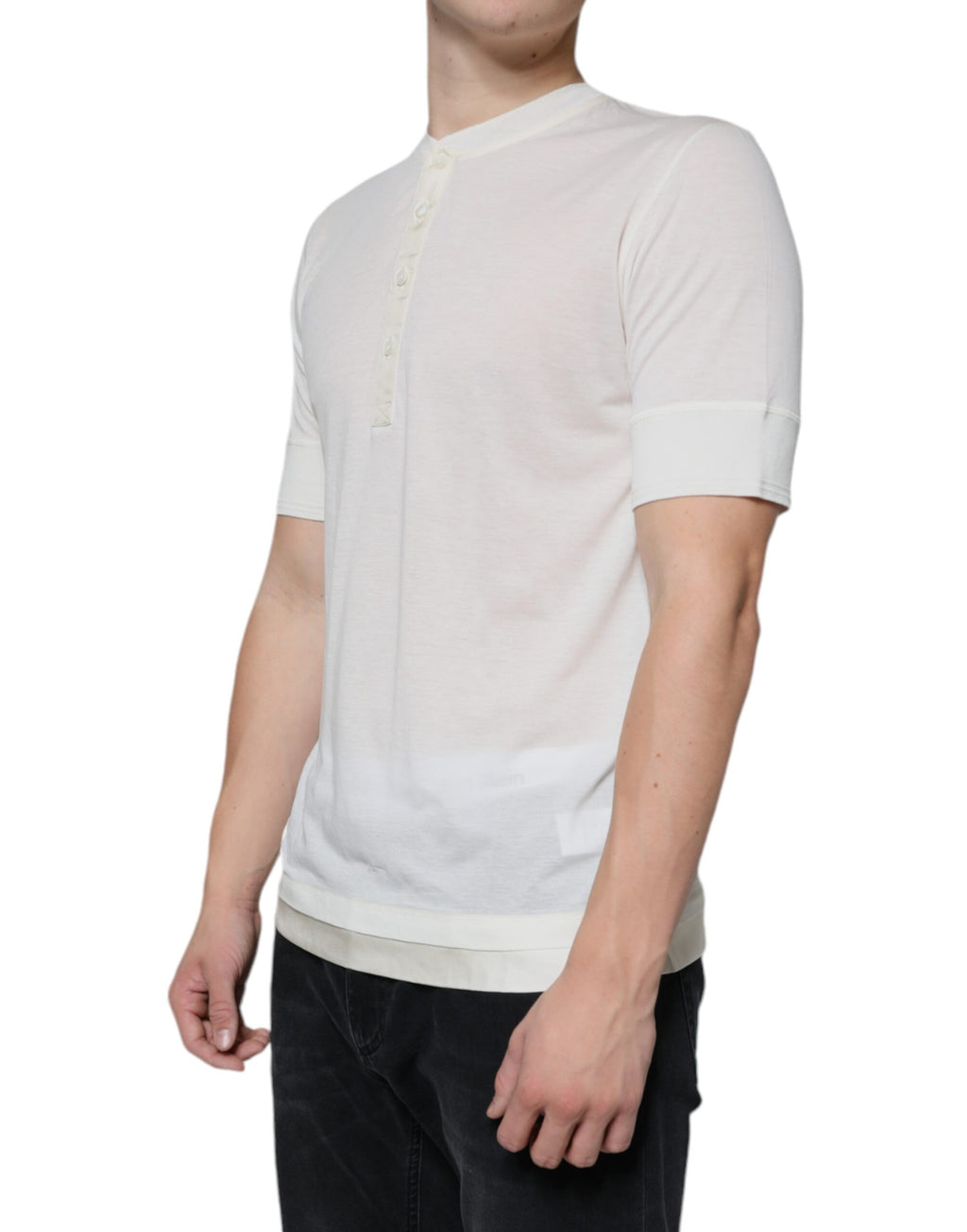 Dolce & Gabbana Off-White Short Sleeve Cotton T-Shirt