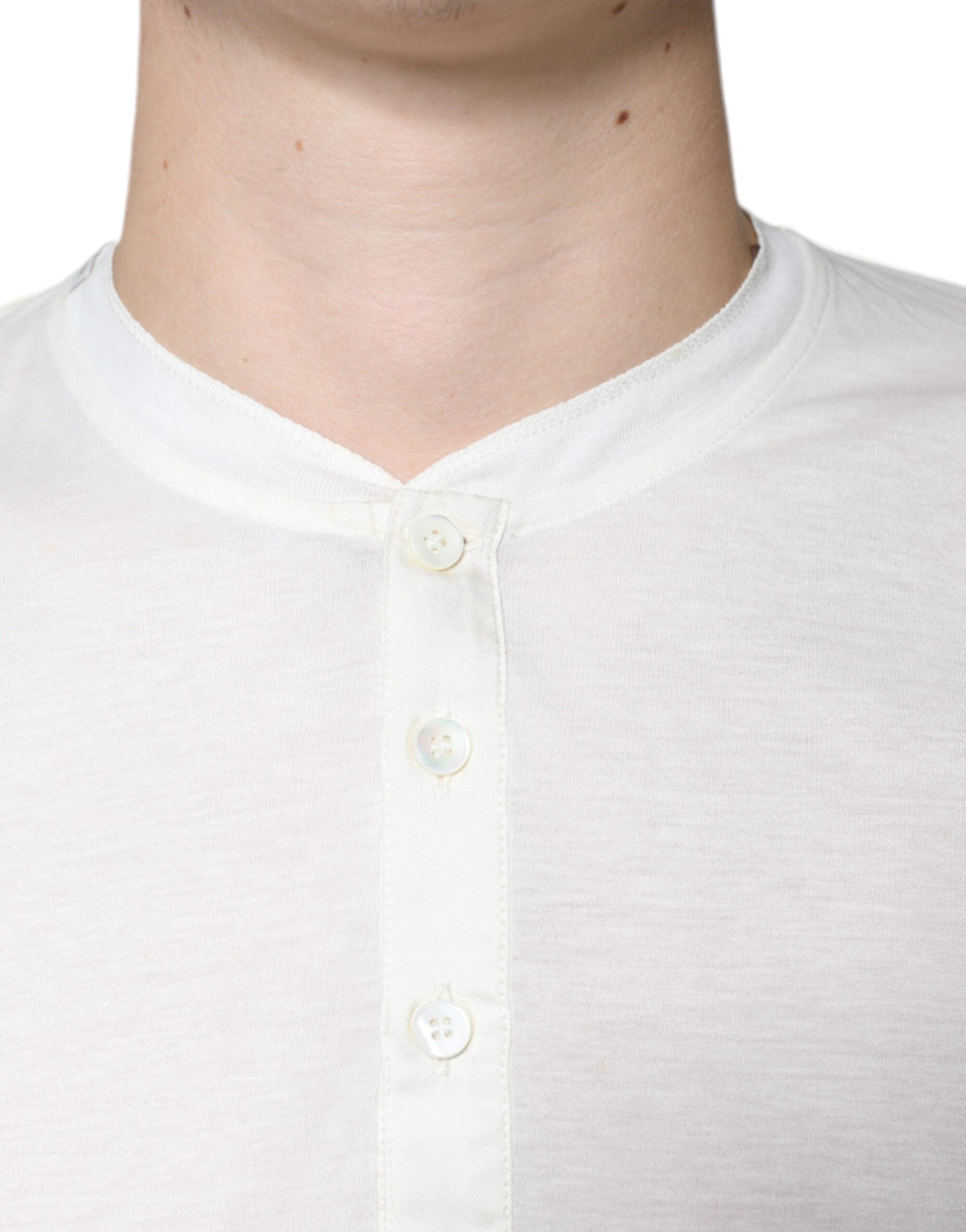 Dolce & Gabbana Off-White Short Sleeve Cotton T-Shirt