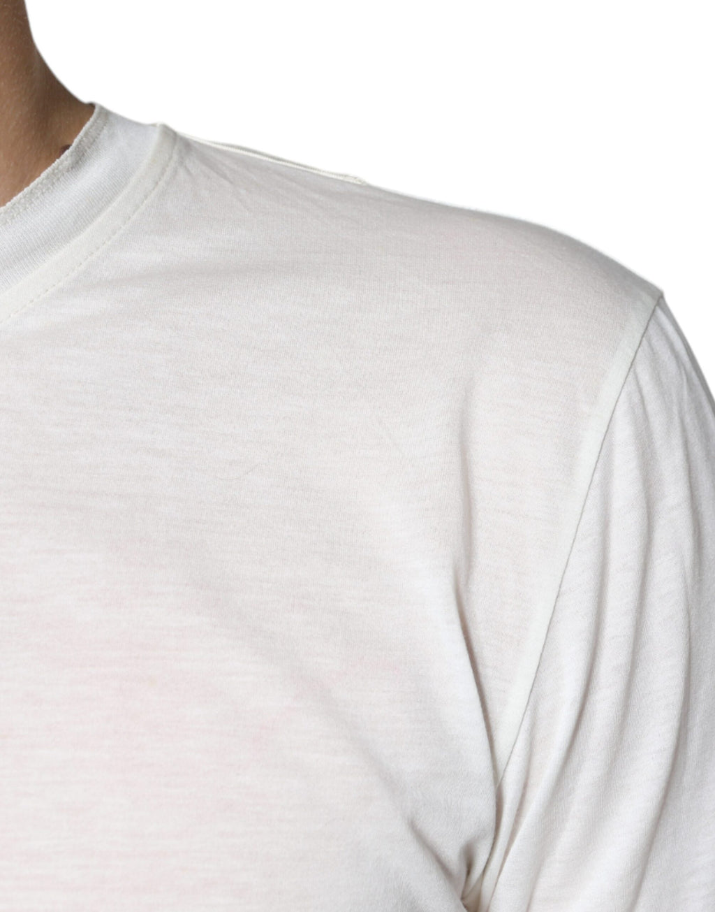 Dolce & Gabbana Off-White Short Sleeve Cotton T-Shirt
