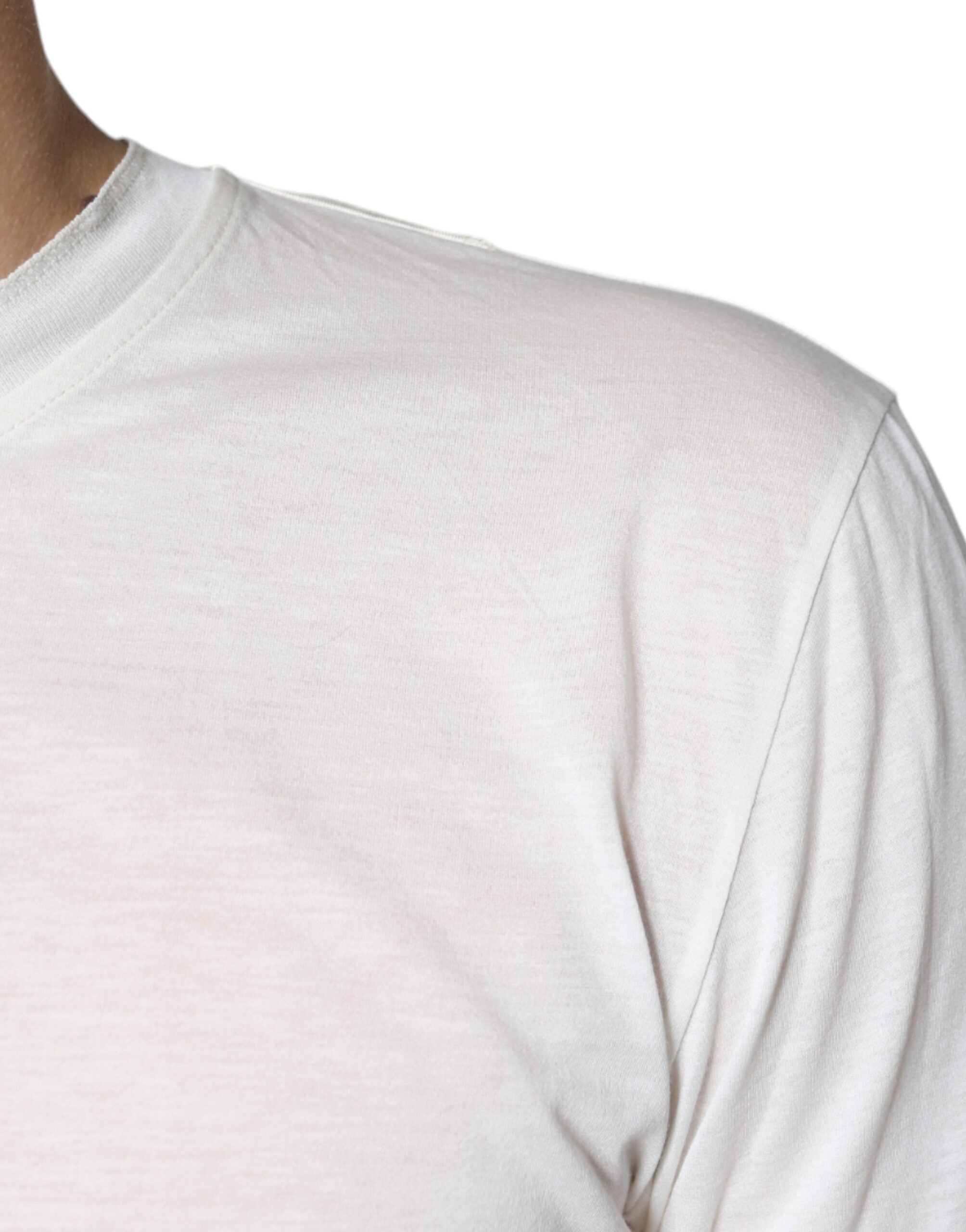 Dolce & Gabbana Off-White Short Sleeve Cotton T-Shirt