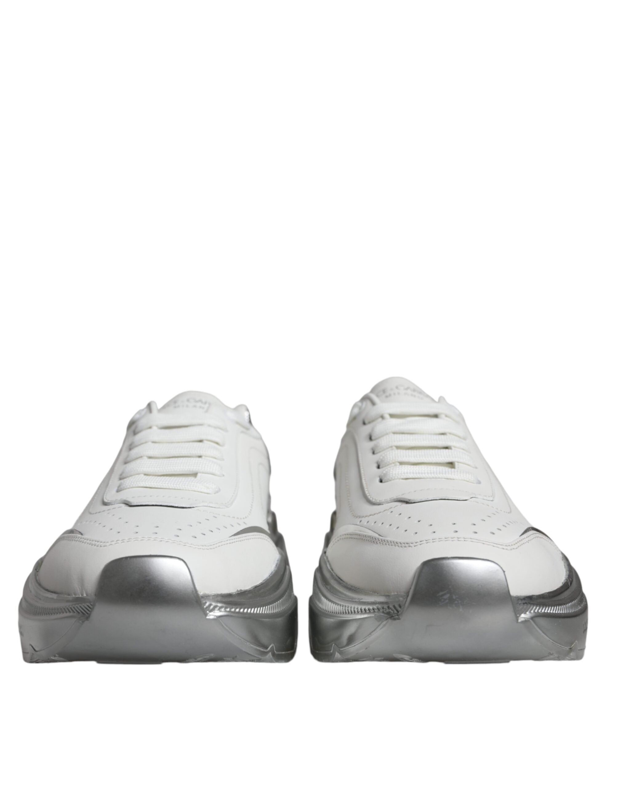 Dolce & Gabbana Weiße Daymaster Low-Top Sneaker Schuhe in Silber