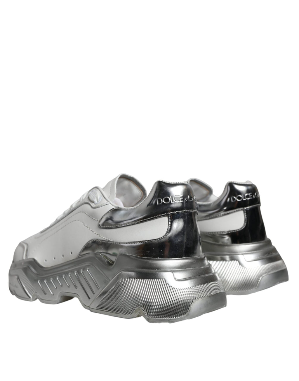 Dolce & Gabbana Weiße Daymaster Low-Top Sneaker Schuhe in Silber