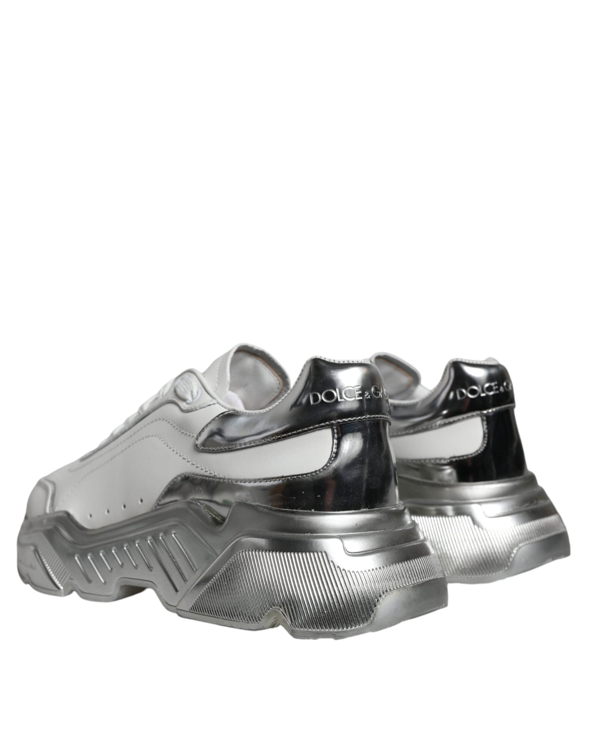 Dolce & Gabbana Weiße Daymaster Low-Top Sneaker Schuhe in Silber