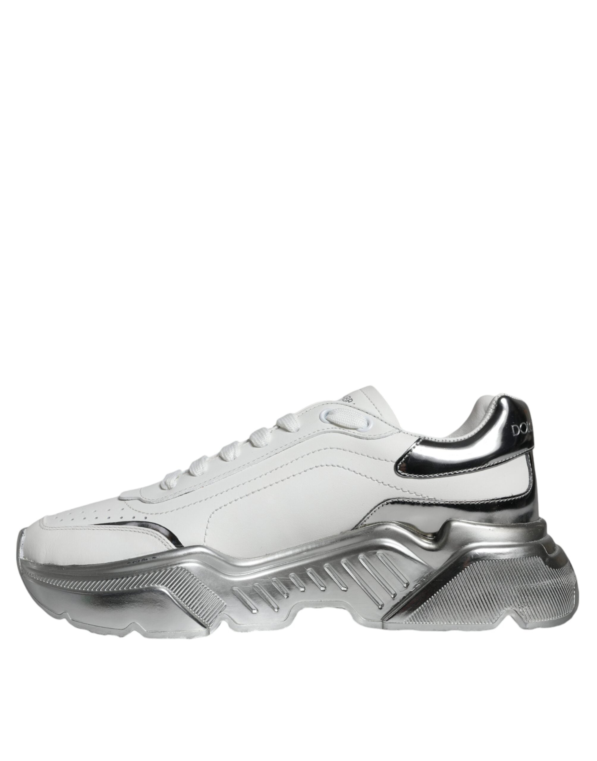 Dolce & Gabbana Weiße Daymaster Low-Top Sneaker Schuhe in Silber