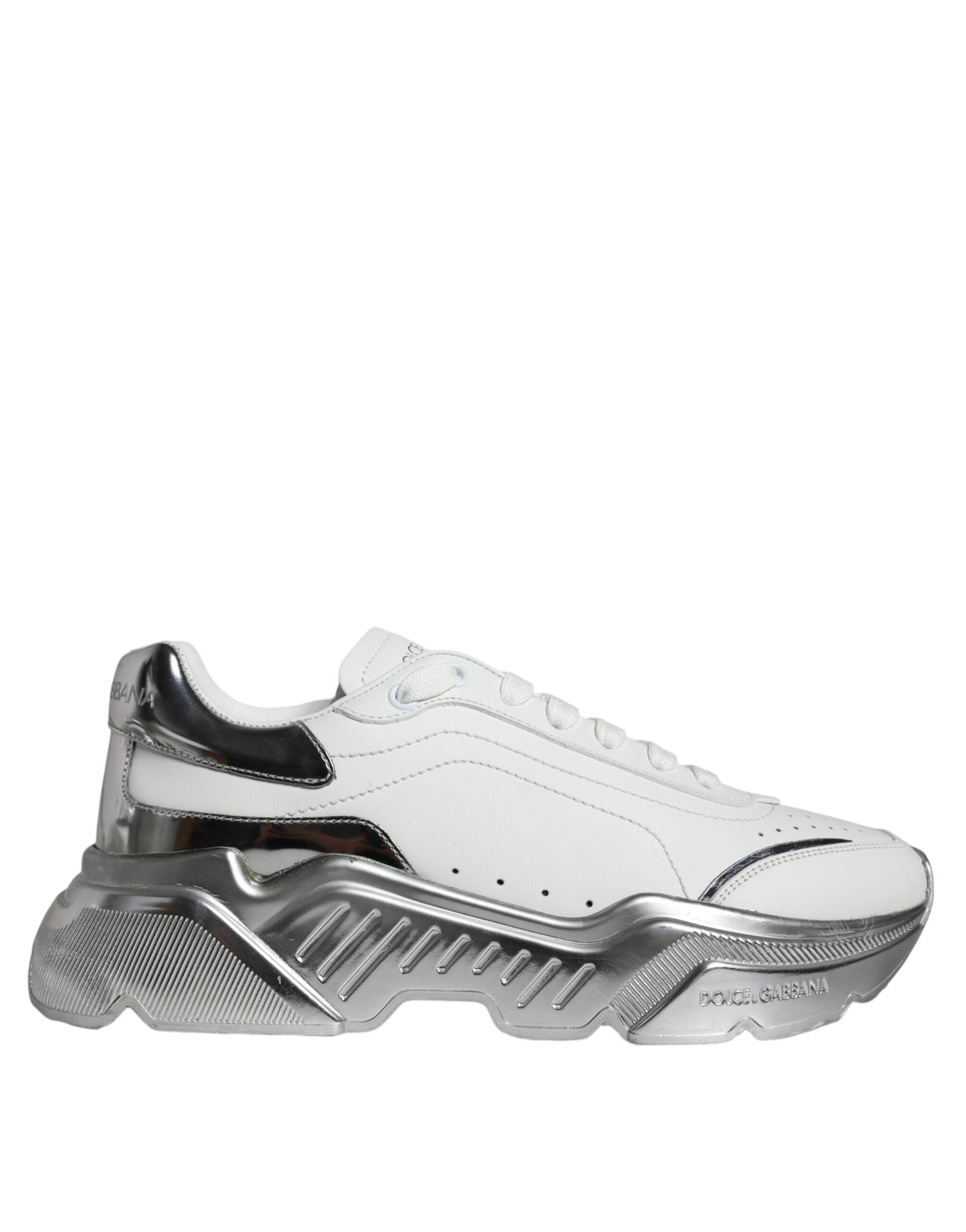 Dolce & Gabbana Weiße Daymaster Low-Top Sneaker Schuhe in Silber