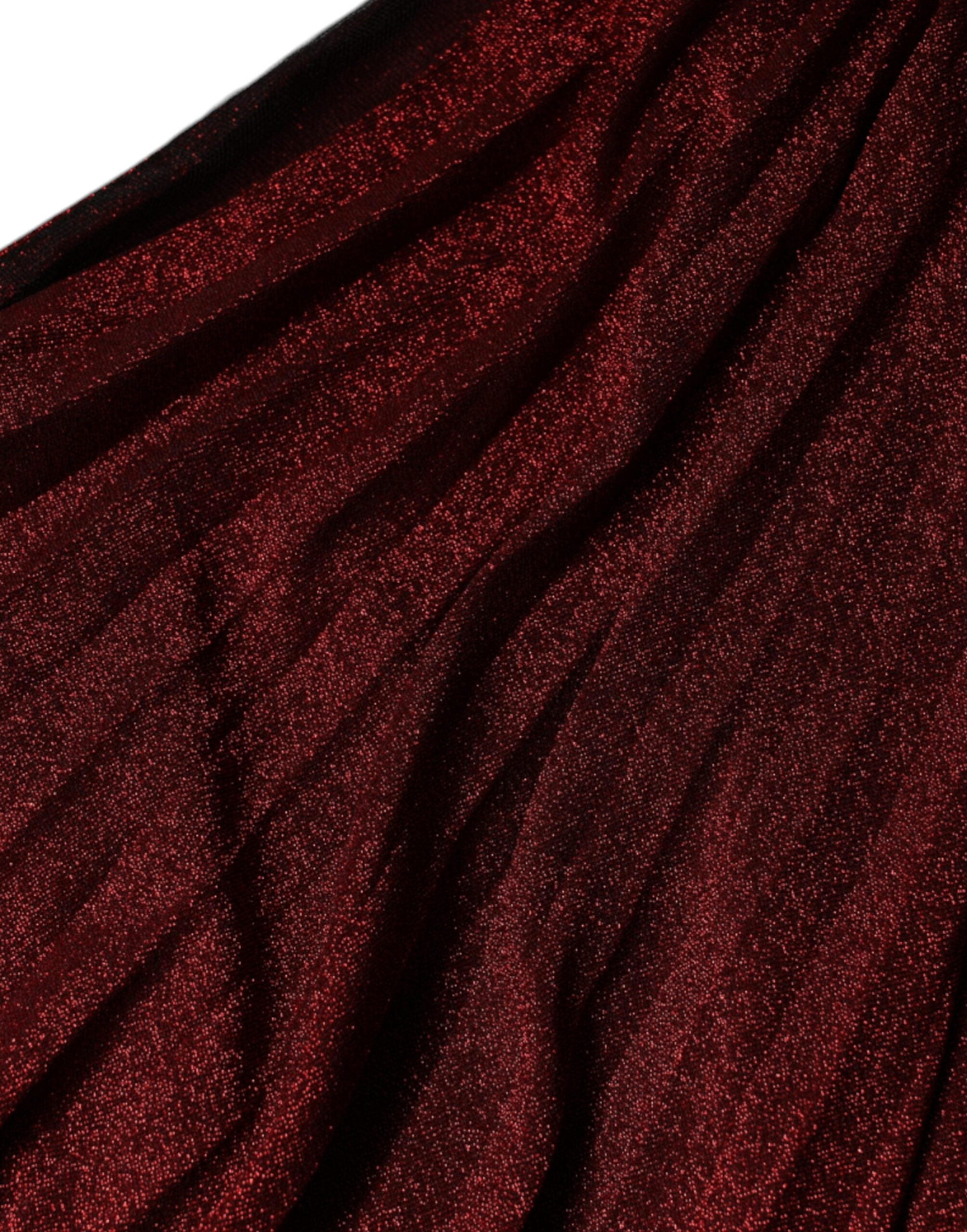 Dolce & Gabbana Red One-Shoulder Pleated A-Line Mini Dress