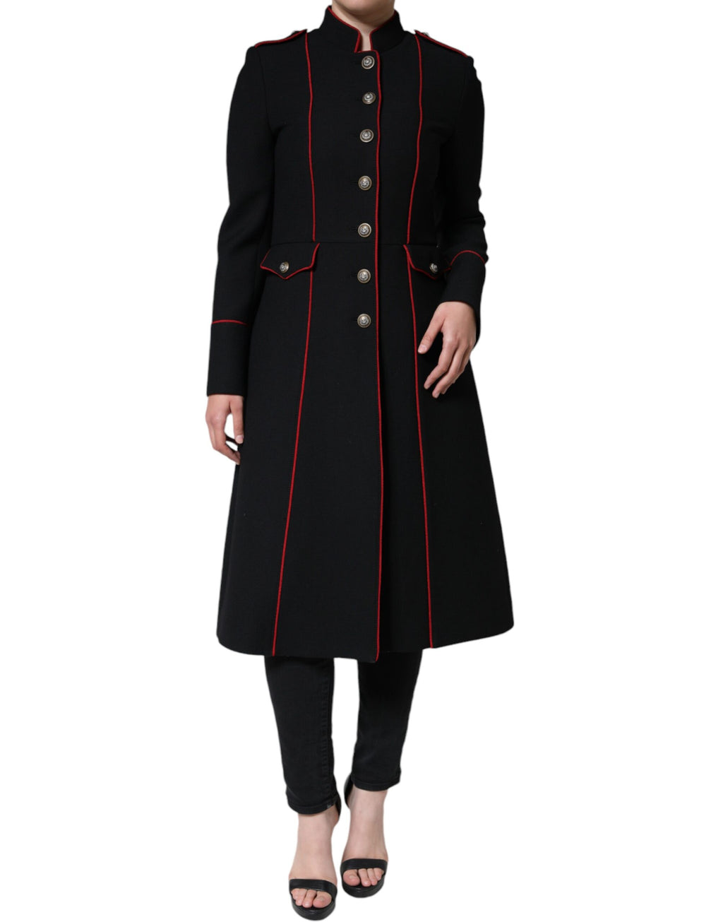 Dolce & Gabbana Black Single-Breasted Trench Coat Jacket