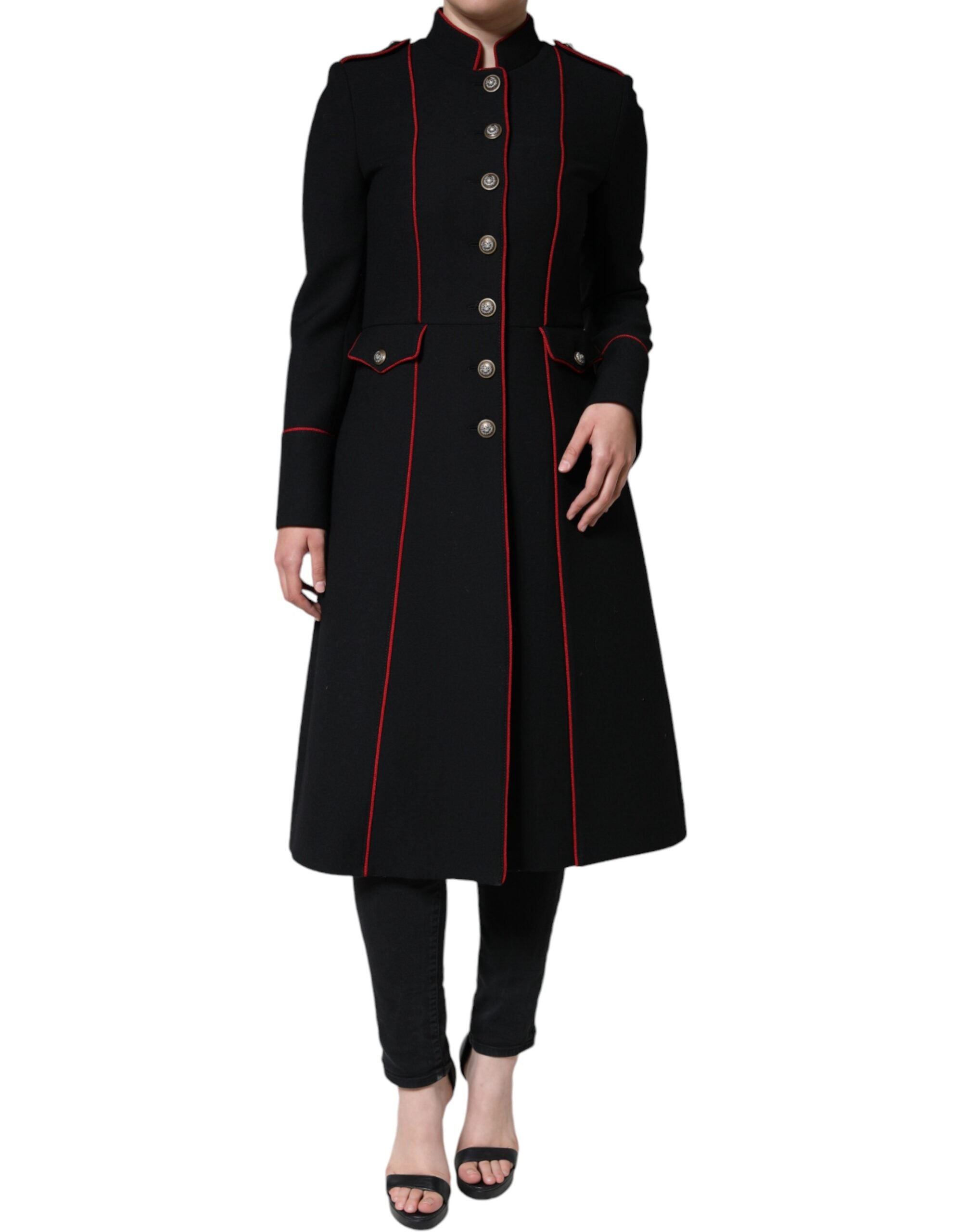 Dolce & Gabbana Black Single-Breasted Trench Coat Jacket