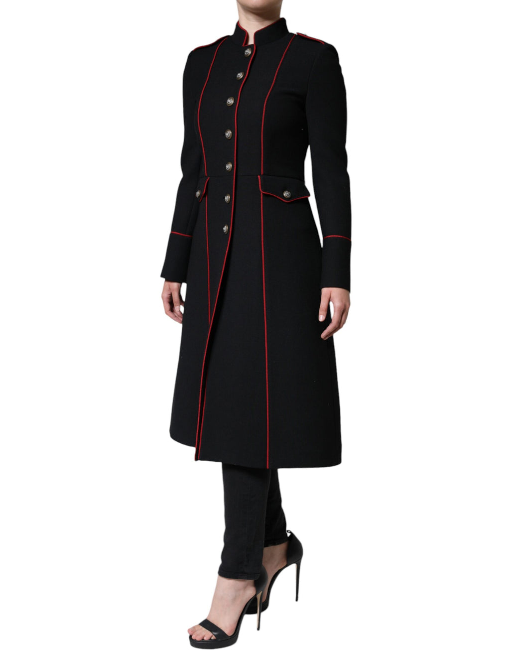 Dolce & Gabbana Black Single-Breasted Trench Coat Jacket