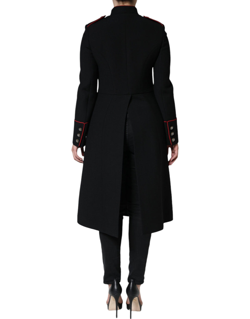 Dolce & Gabbana Black Single-Breasted Trench Coat Jacket