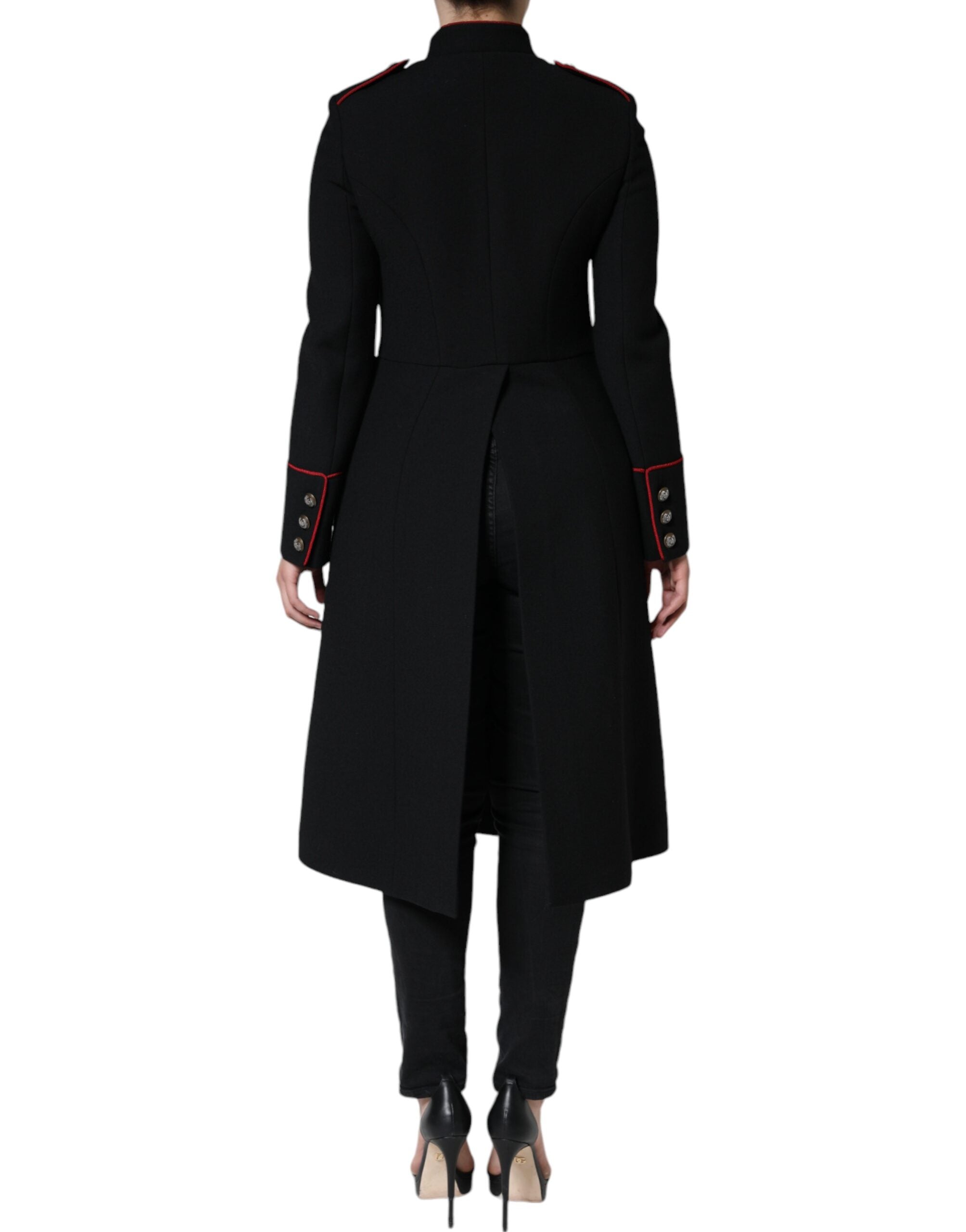 Dolce & Gabbana Black Single-Breasted Trench Coat Jacket
