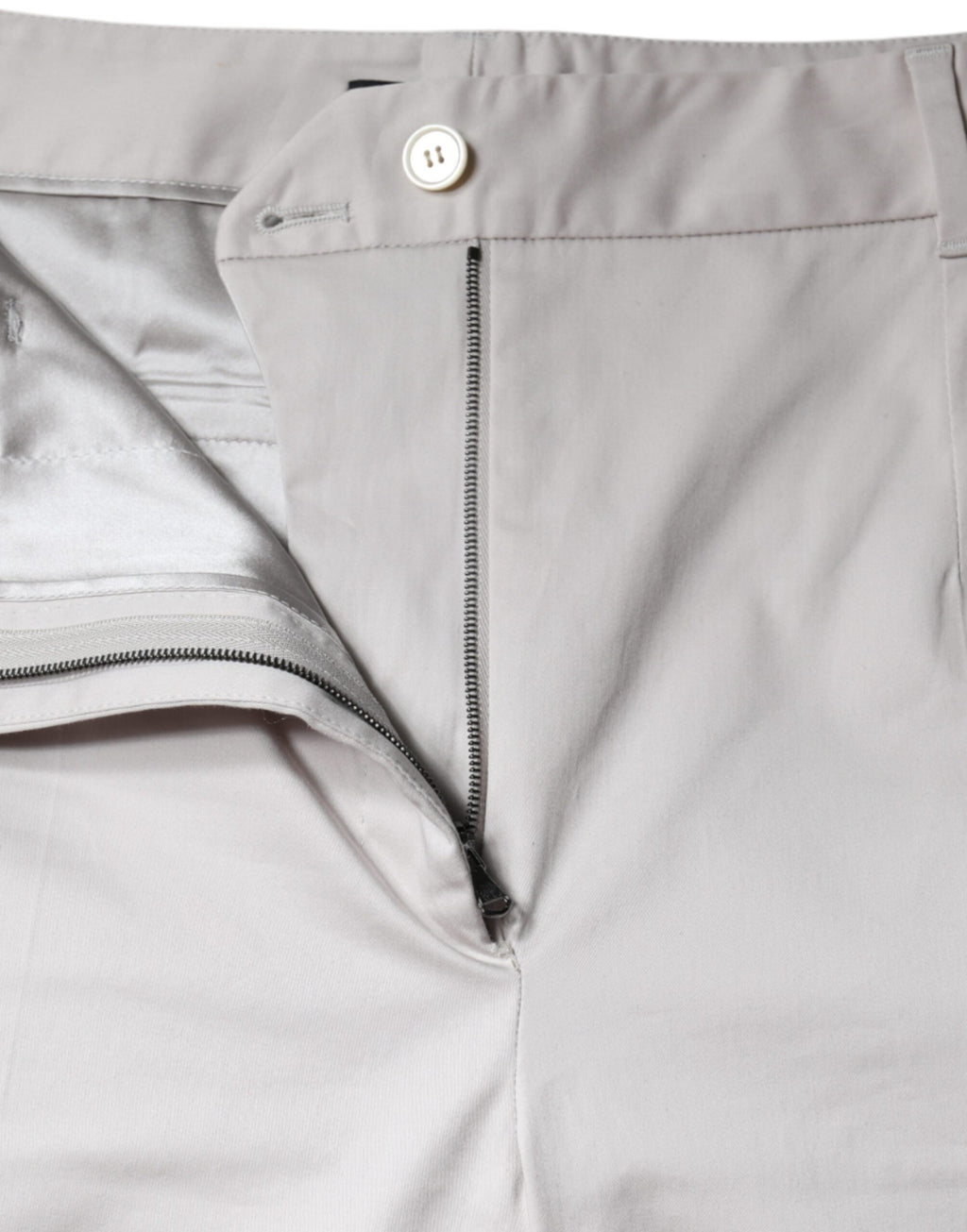 Dolce & Gabbana White Mid-Rise Cotton Skinny Trousers