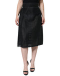 Dolce & Gabbana Black Viscose High-Waisted Pencil Skirt