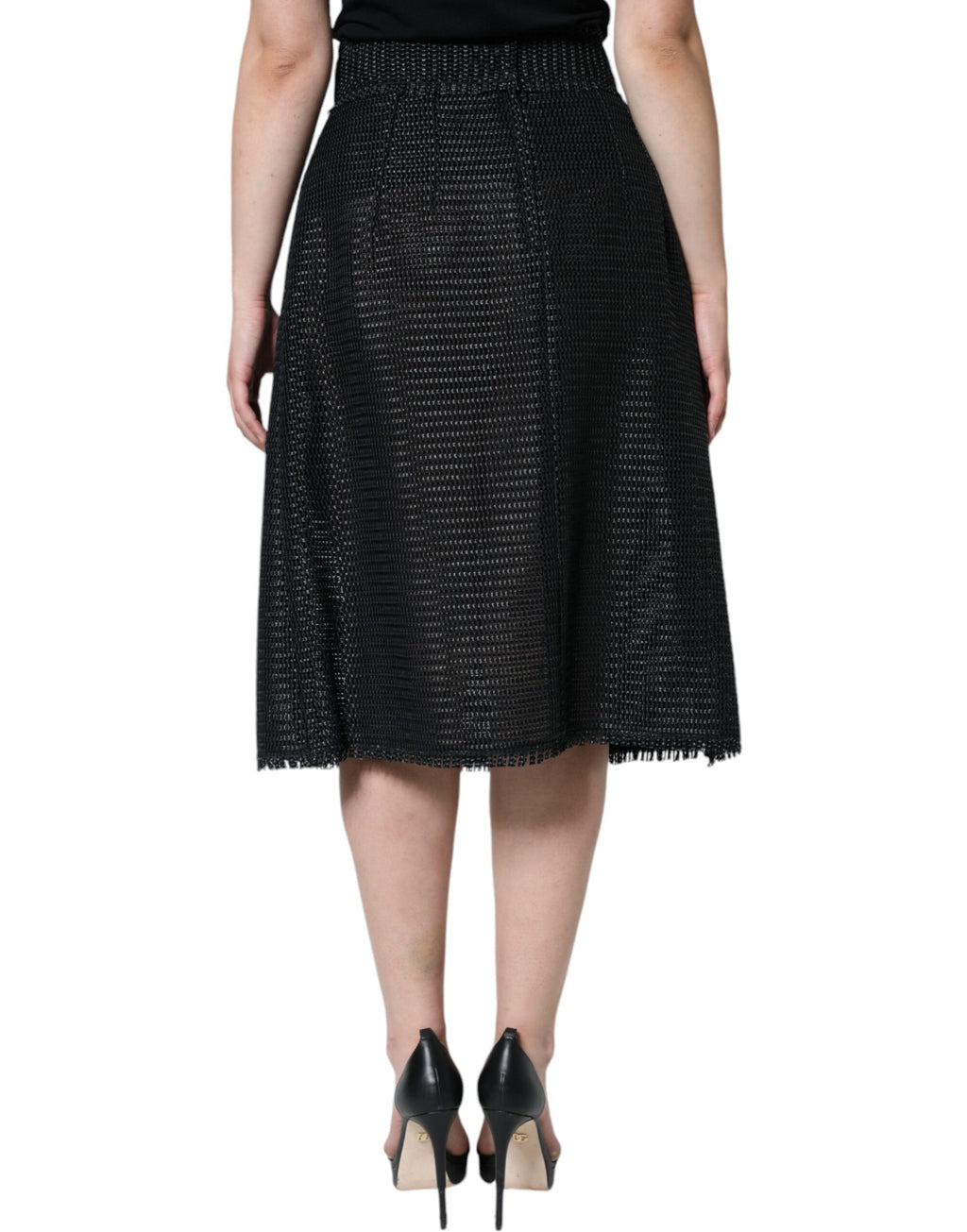 Dolce & Gabbana Black Viscose High-Waisted Pencil Skirt
