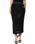 Dolce & Gabbana Black Ornate Pencil Midi Skirt
