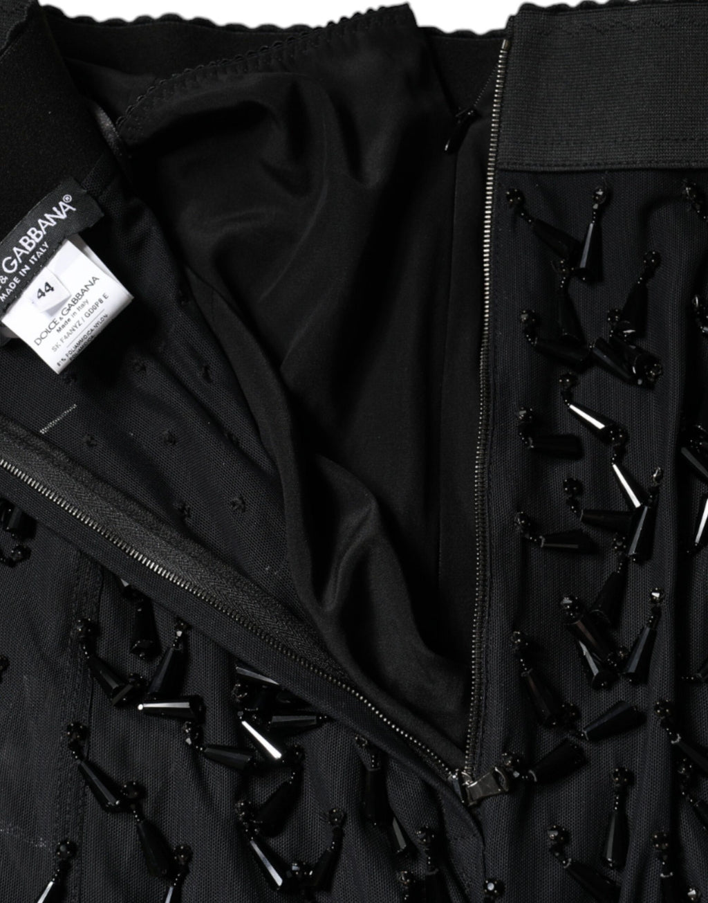 Dolce & Gabbana Black Ornate Pencil Midi Skirt