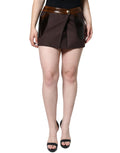 Dolce & Gabbana Brown Virgin Wool A-Line Mid-Waist Mini Skirt