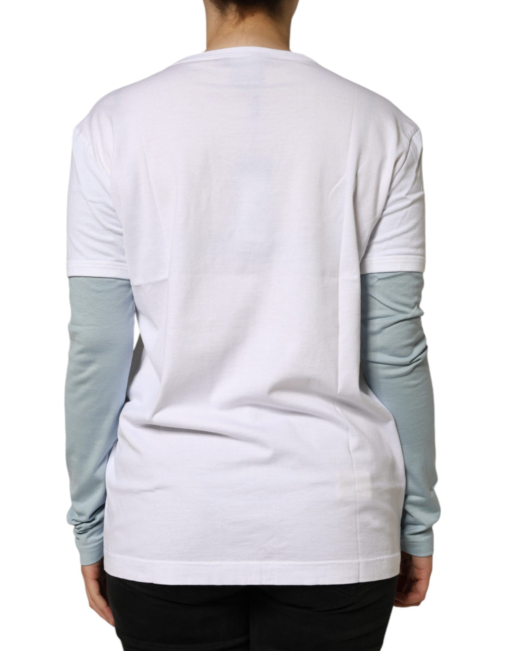 Dolce & Gabbana White Cotton Crew-Neck T-Shirt with Logo Print