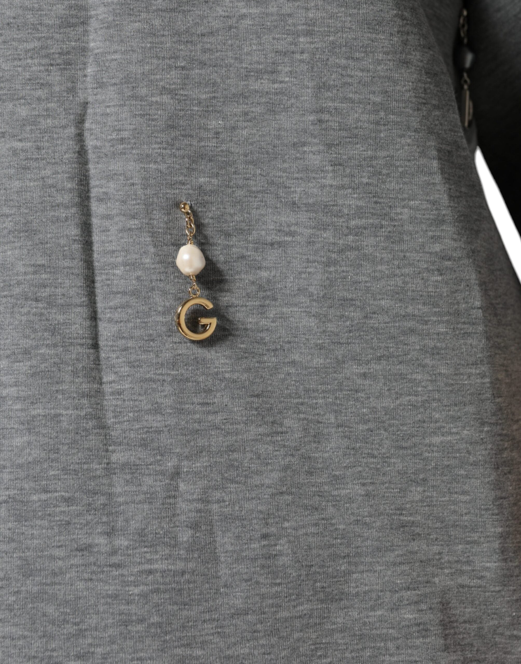 Dolce & Gabbana Graues T-Shirt aus Baumwollmischung mit Verzierungen