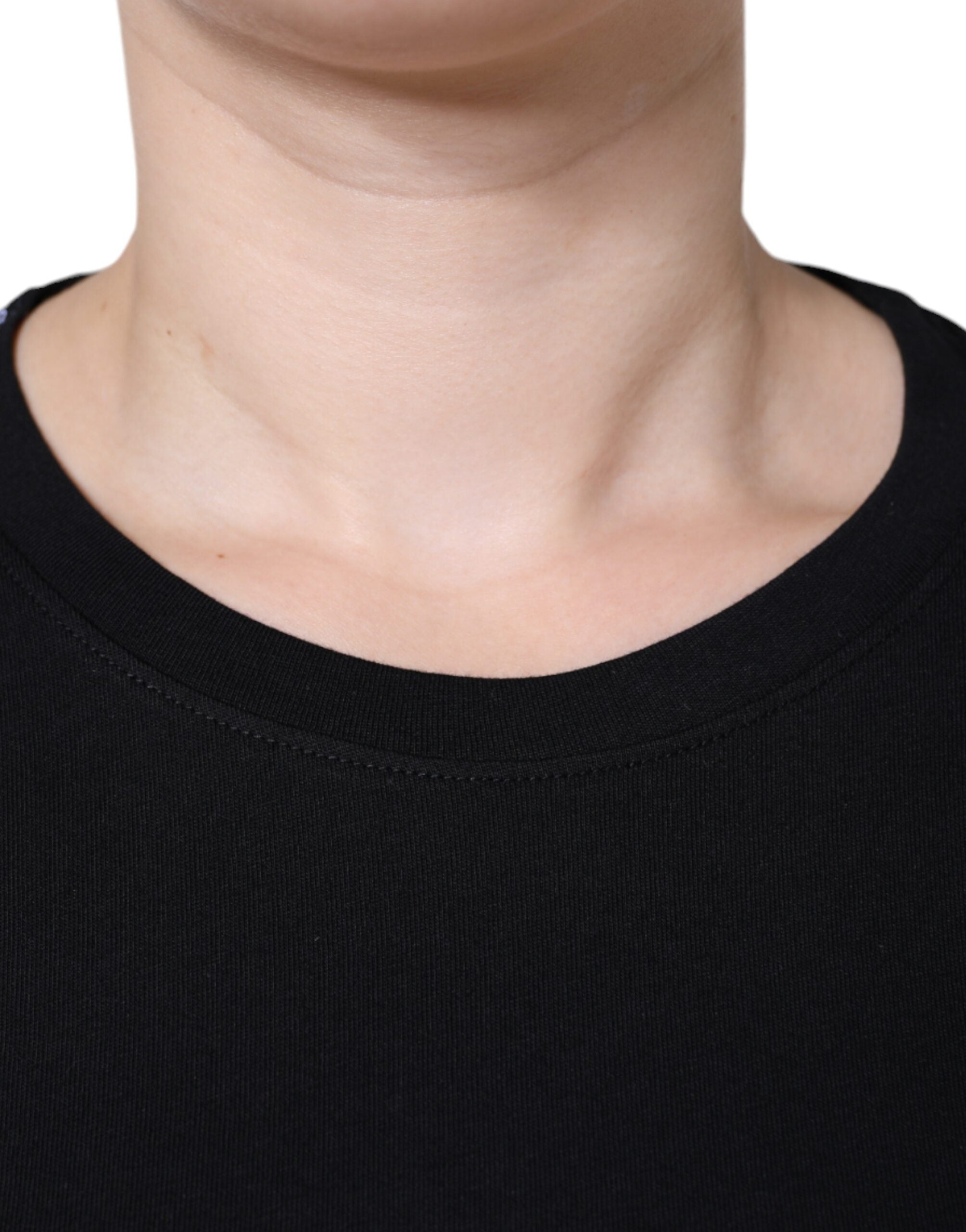 Dolce & Gabbana Black Cotton Crew-Neck Short-Sleeve T-Shirt