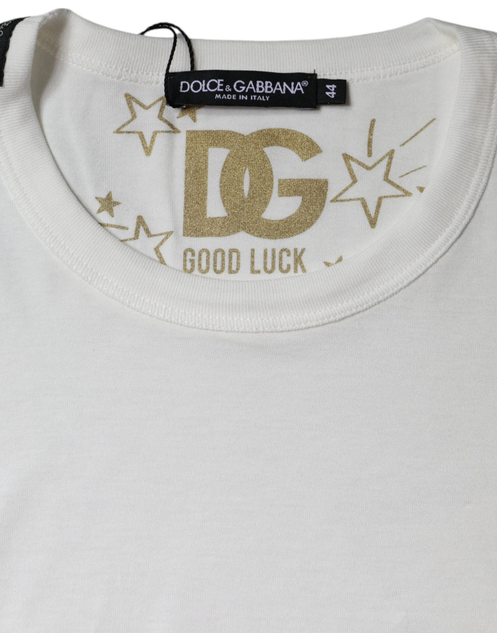 Dolce & Gabbana Weißes Baumwoll-T-Shirt mit Rundhalsausschnitt und kurzen Ärmeln