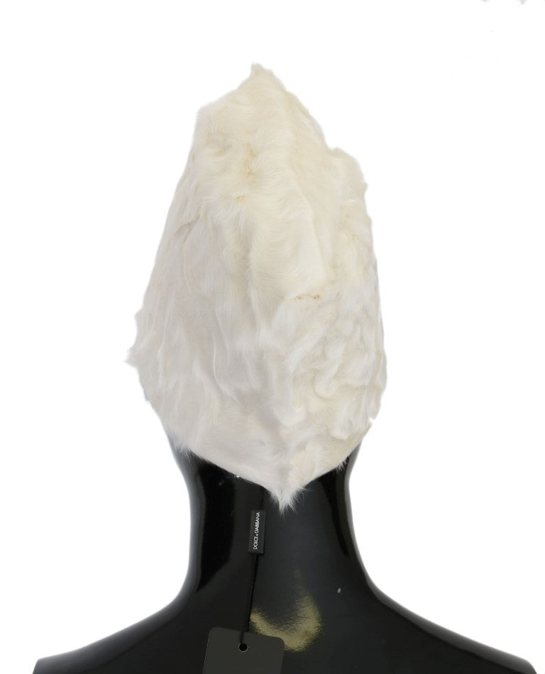 Dolce & Gabbana White Xiangao Lambskin Hat