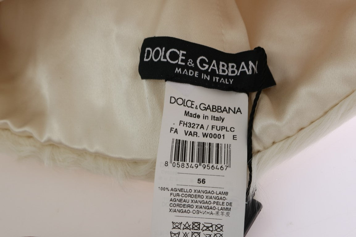 Dolce & Gabbana White Xiangao Lambskin Hat