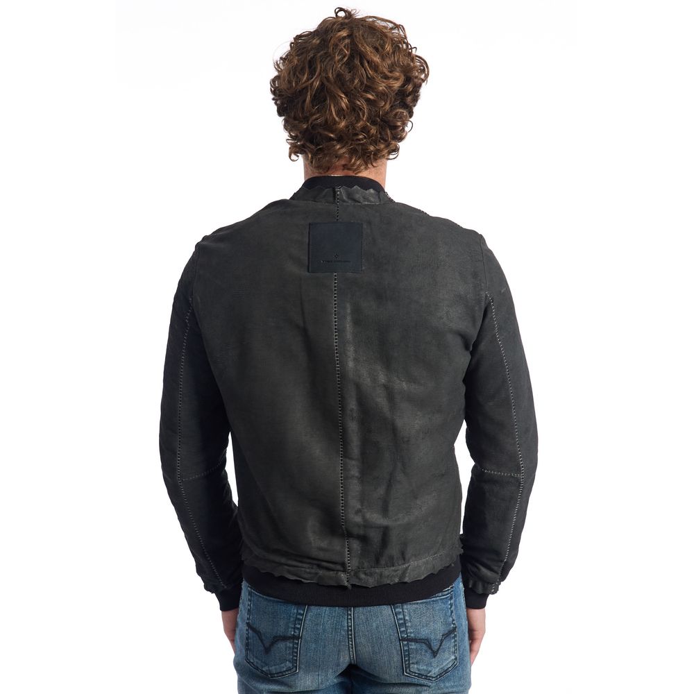 Roberto Pepe Luxury Grey Lambskin Men's Jacket