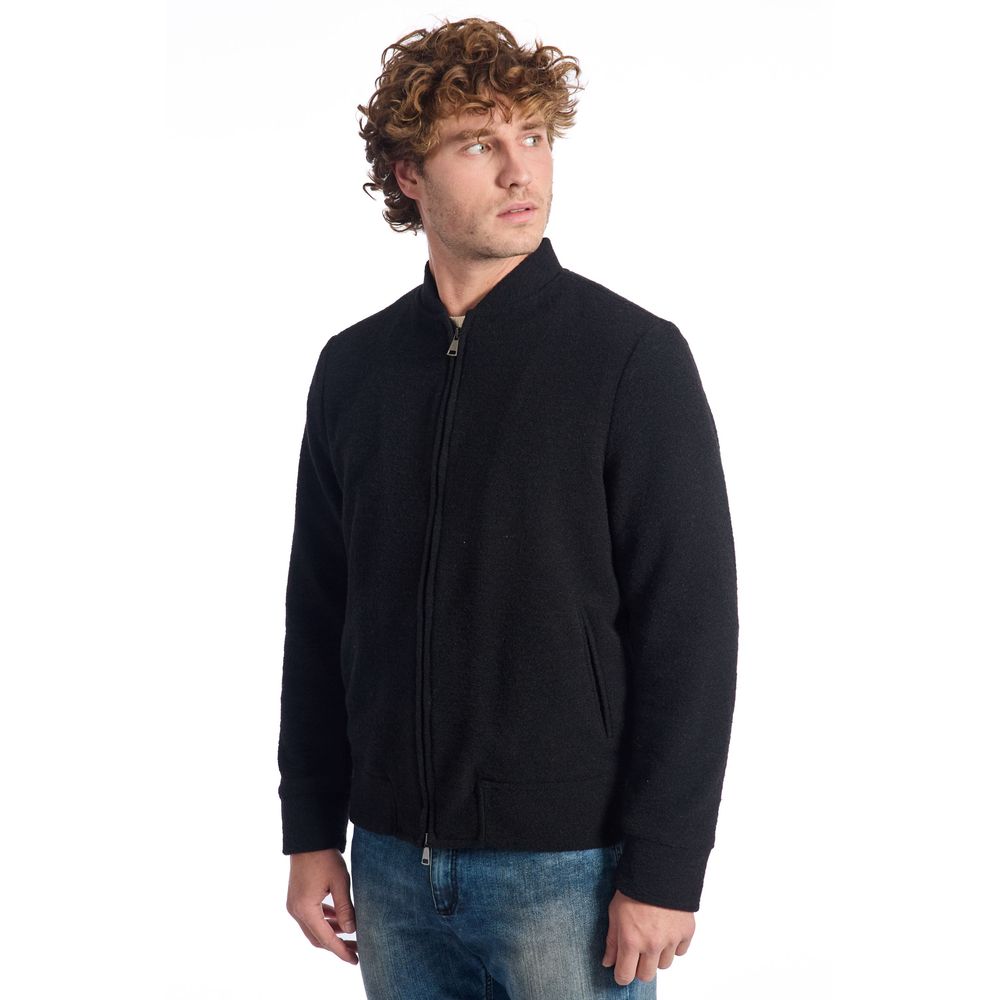Roberto Pepe Luxury Men's Black Wool Jacket