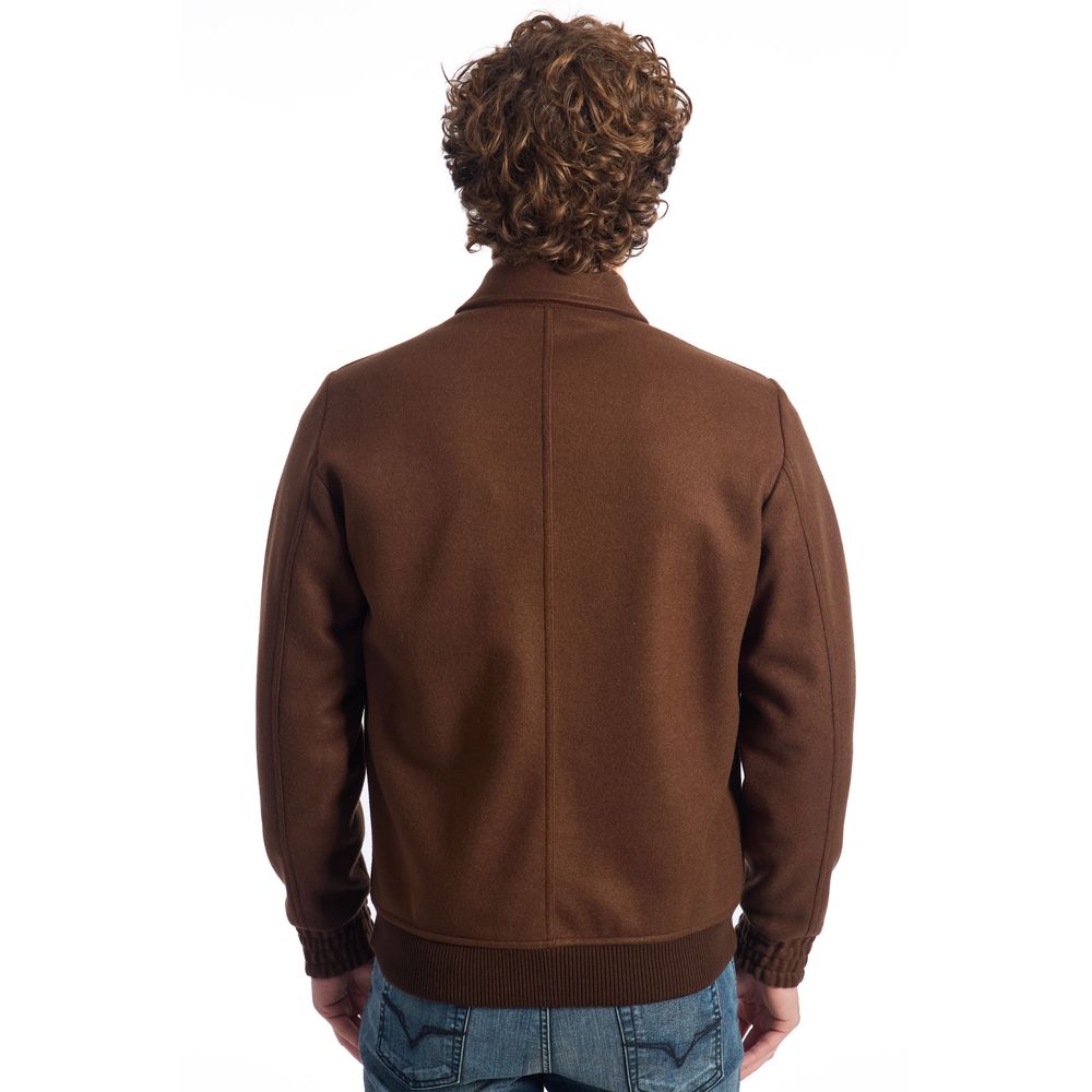 Roberto Pepe Luxury Men's Brown Wool Jacket