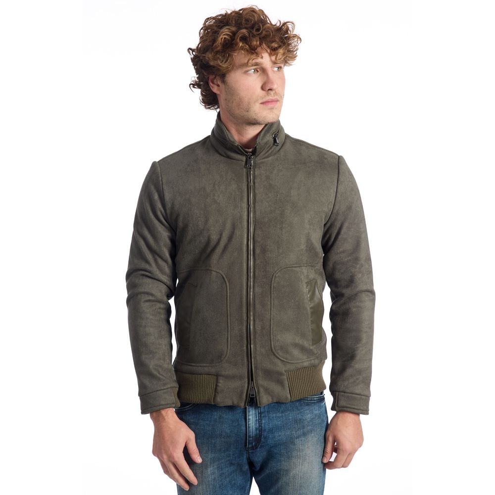 Roberto Pepe Luxury Grüne Öko-Lederjacke für Herren