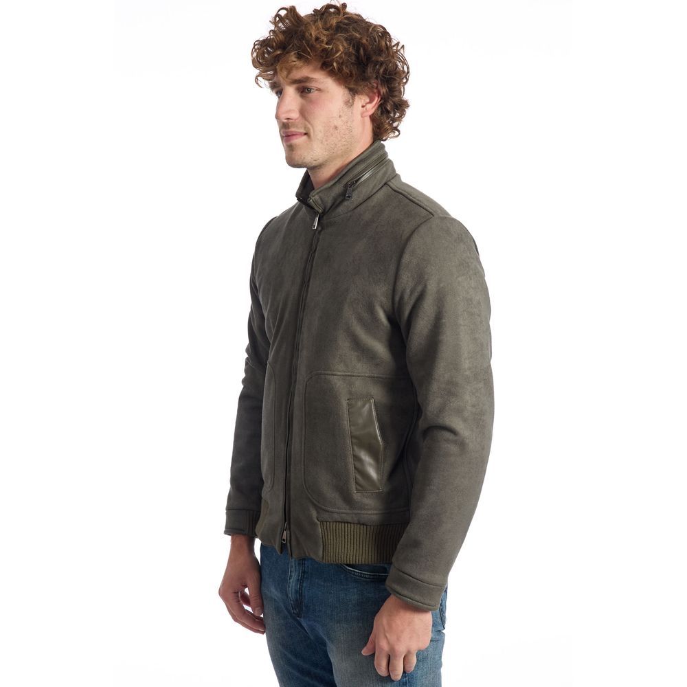 Roberto Pepe Luxury Grüne Öko-Lederjacke für Herren