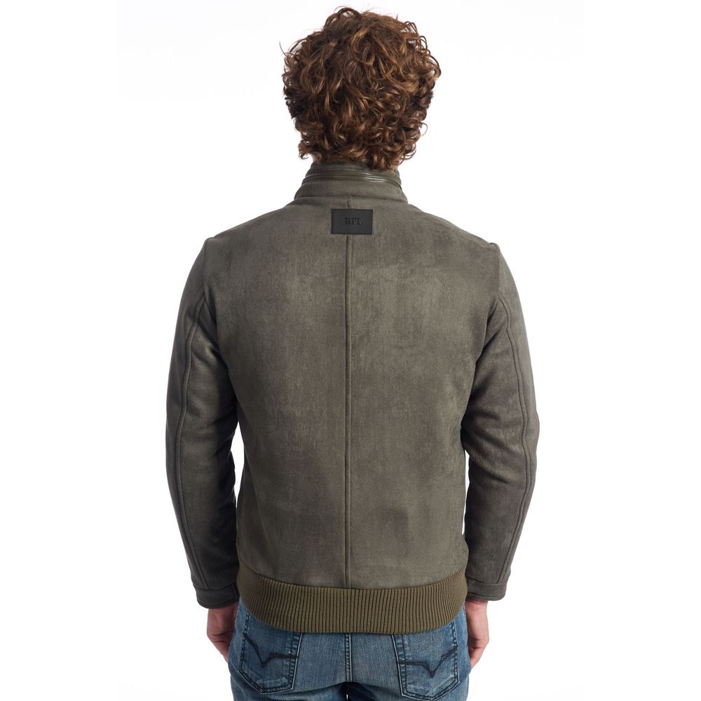 Roberto Pepe Luxury Grüne Öko-Lederjacke für Herren