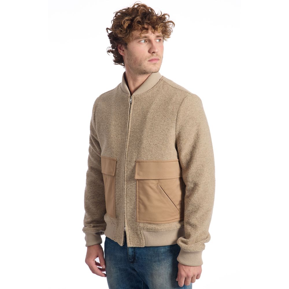 Roberto Pepe Luxury Beigefarbene Wolljacke für Herren