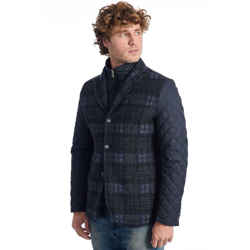 Roberto Pepe Luxury Blauer Wollmantel für Herren
