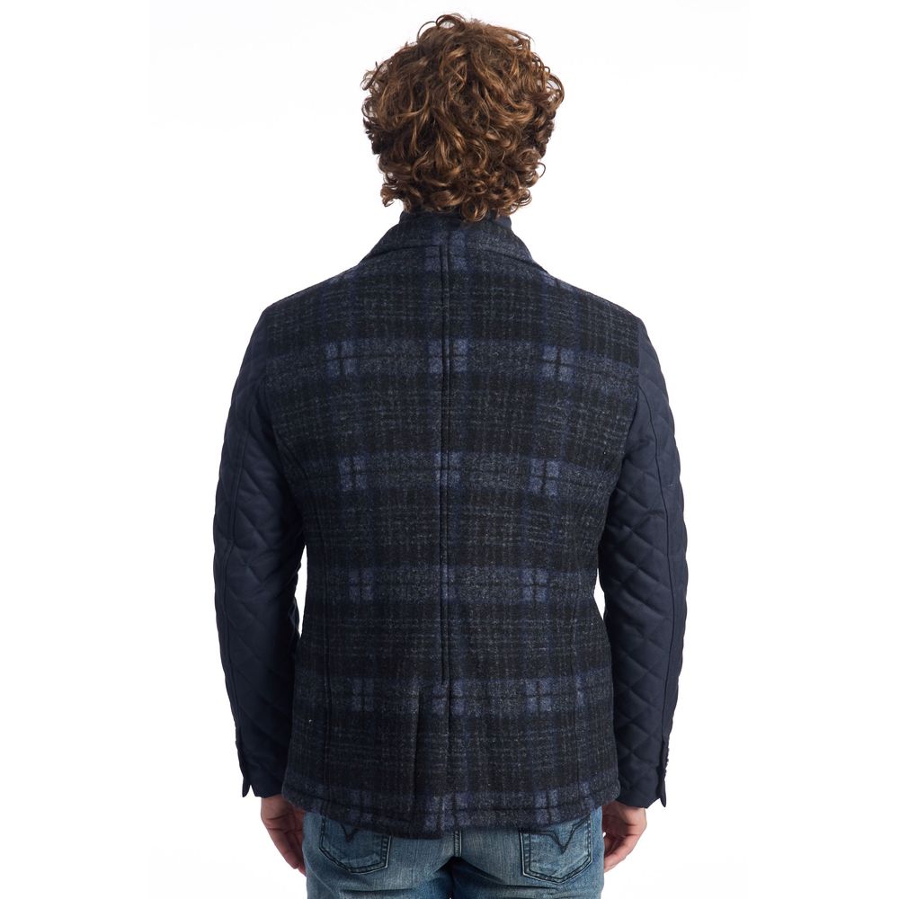 Roberto Pepe Luxury Blaue Wolljacke für Herren