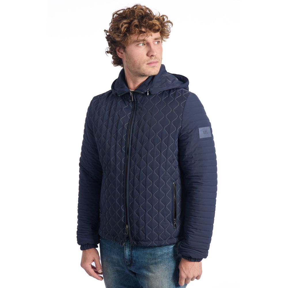 Roberto Pepe Luxury Men's Blue Polyamide Quilted Jacket
