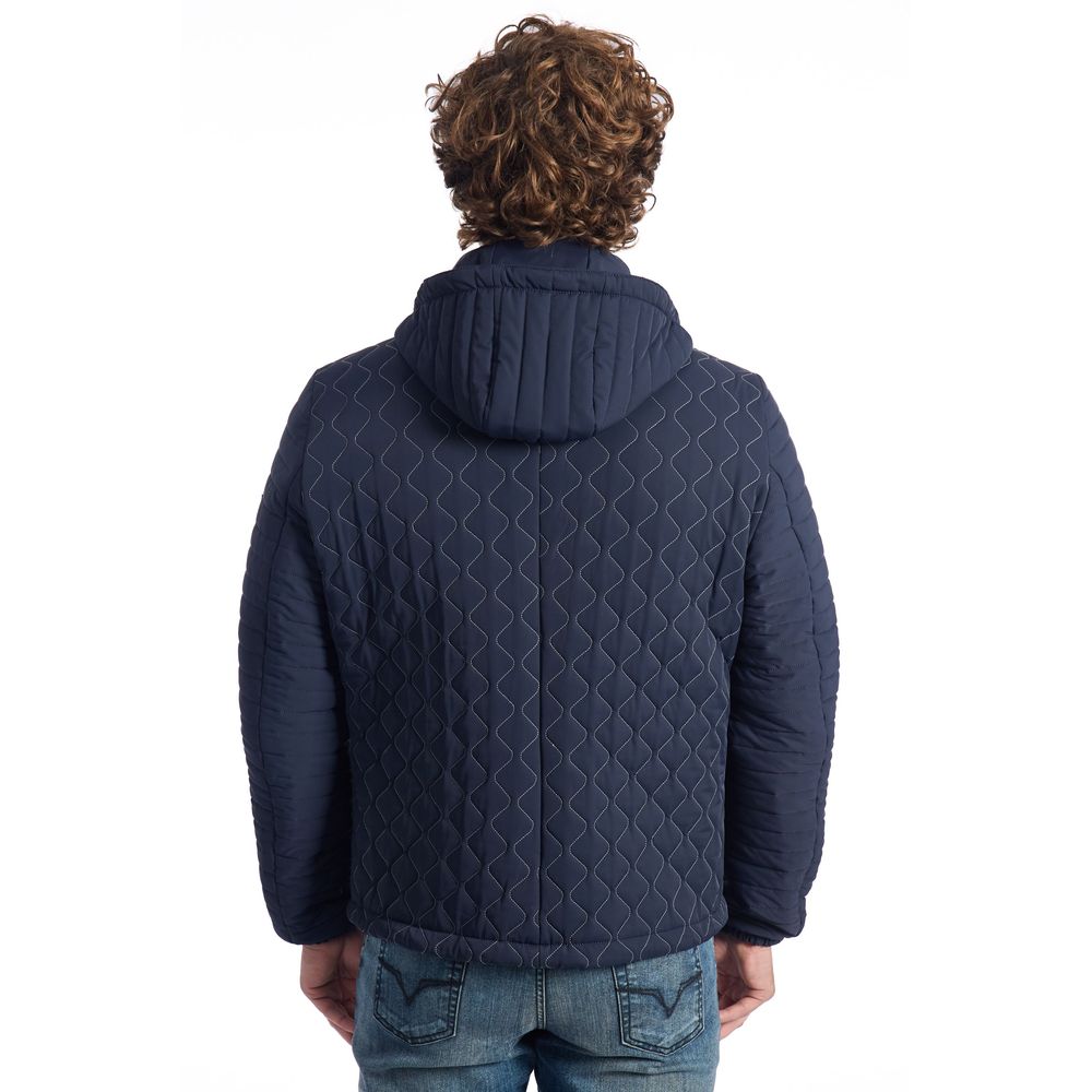Roberto Pepe Luxury Men's Blue Polyamide Quilted Jacket