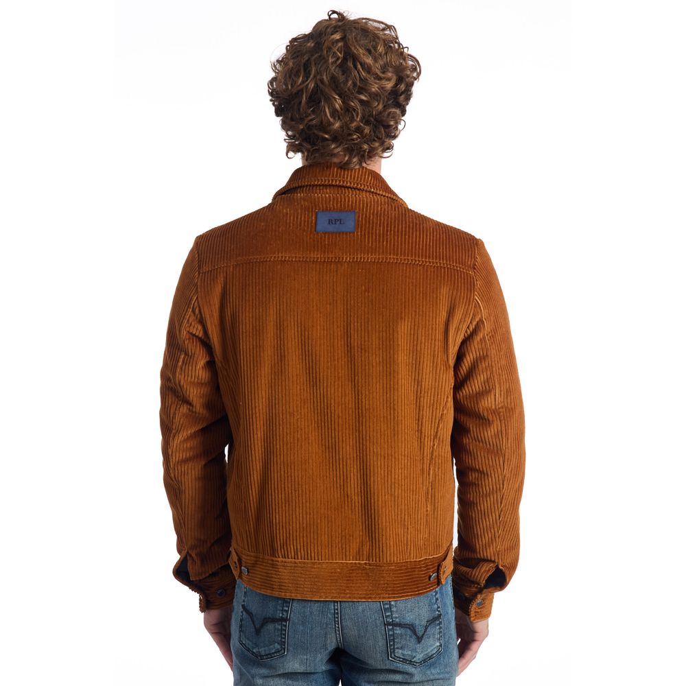 Roberto Pepe Luxury Braun Baumwolle Männer Jacke