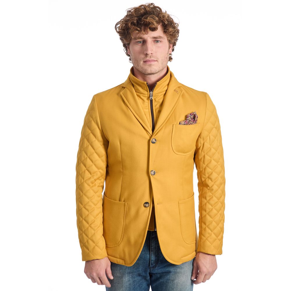 Roberto Pepe Luxury Gelbe Wolljacke für Herren