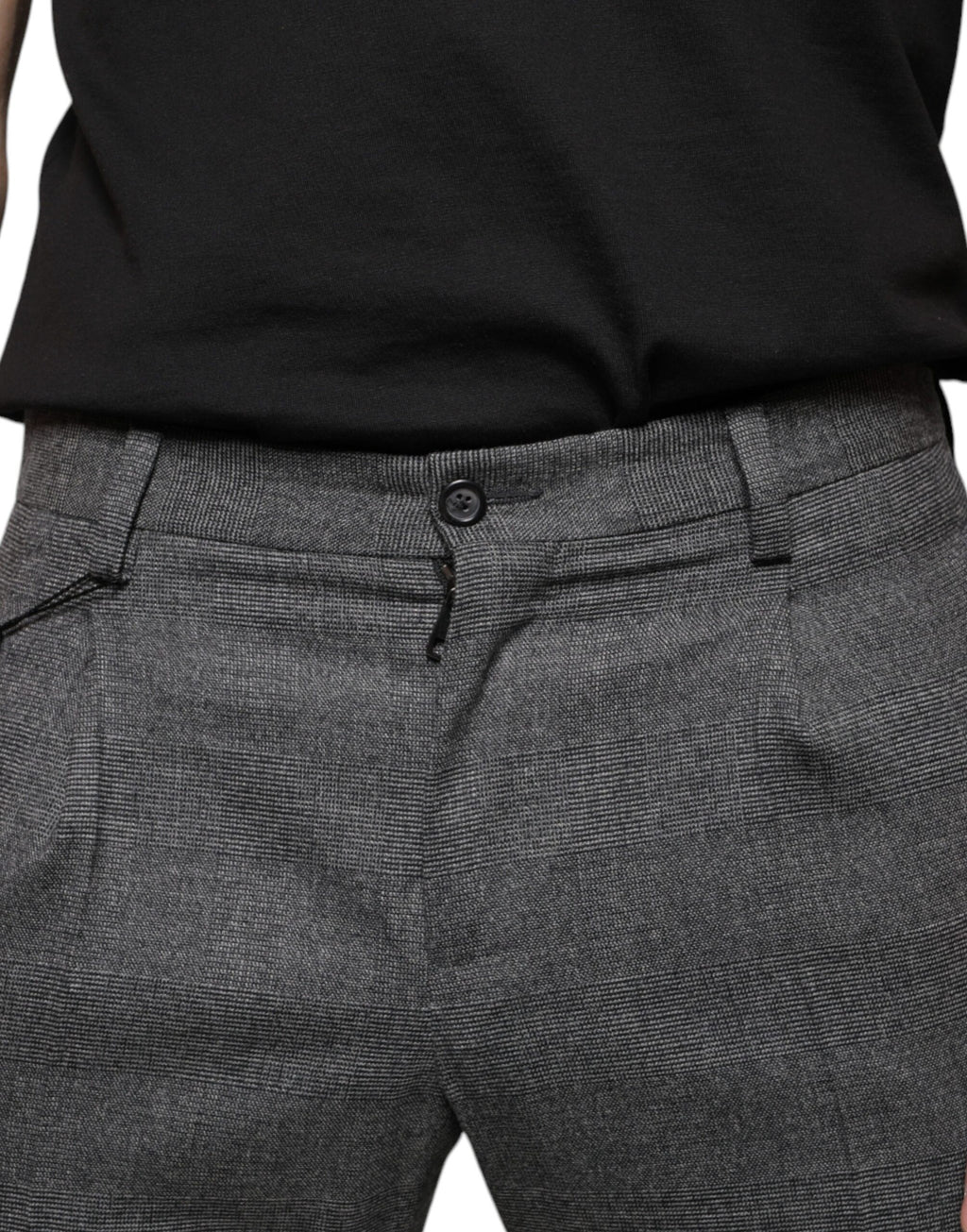 Dolce & Gabbana Grey Plaid Tartan Wool Skinny Pants